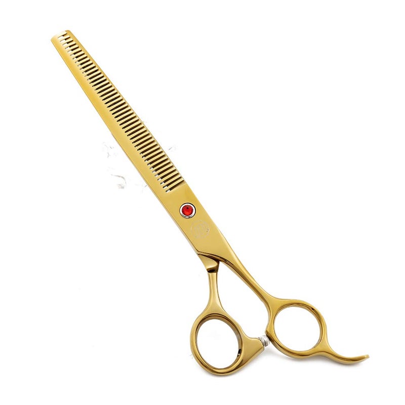 Moontay Professional 8.0" Dog Grooming Scissors Set, 4-pieces Straight, Upward Curved, Downward Curved, Thinning/Blending Shears for Dog, Cat and Pets, JP Stainless Steel, Gold - Image 4